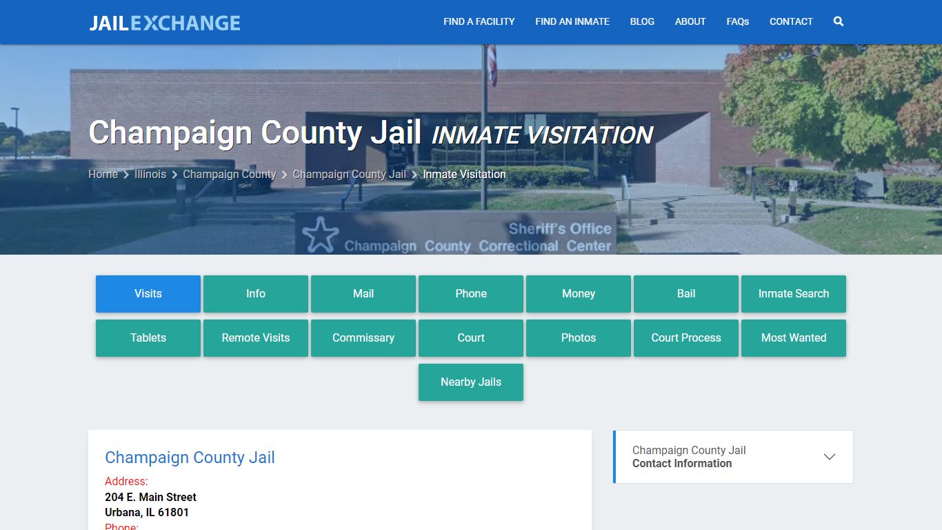 Inmate Visitation - Champaign County Jail, IL - Jail Exchange