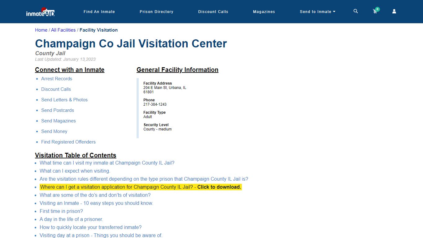 Champaign County IL Jail | Visitation, dress code & visiting hours